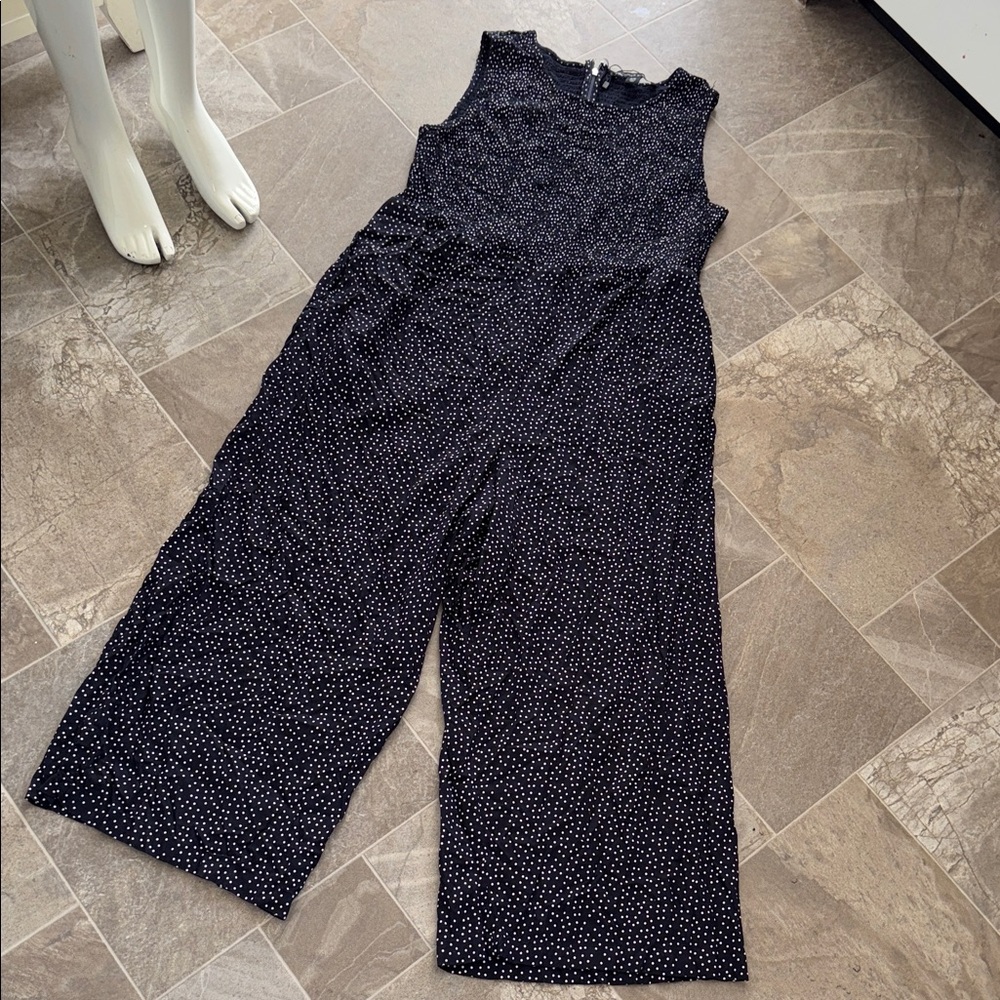 Andrew Marc XL Elegant Black and white polkadot Jumpsuit NWOT